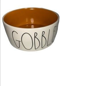 Rae dunn Thanksgiving Gobble pet bowl 6”